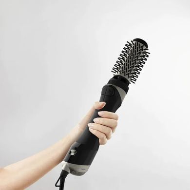 Rowenta Фен-щітка Rowenta Brush Active, 1000Вт, 3 режими, іоніз-я, хол. обдув, оберт. насадка, 3 насадки, кераміка, чорний UB9530F0 фото