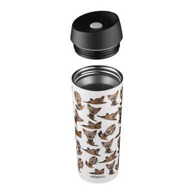 ARDESTO Travel mug Coffee Time Yorkie 450ml, stainless steel, beige AR2645YT фото