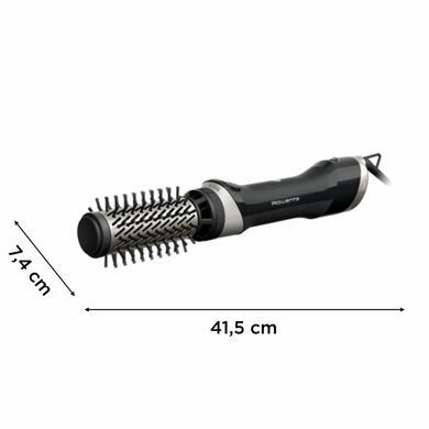 Rowenta Фен-щітка Rowenta Brush Active, 1000Вт, 3 режими, іоніз-я, хол. обдув, оберт. насадка, 3 насадки, кераміка, чорний UB9530F0 фото