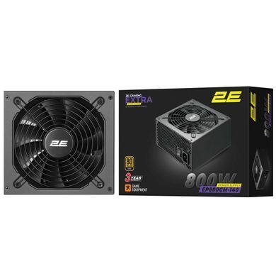 2E Gaming Блок питания Extra Power (800W) >90% 80+ Gold 140mm 1xMB 24pin(20+4) 2xCPU 8pin(4+4) 3xMolex 6xSATA 4xPCIe 8pin(6+2) Modular 2E-EP800GM-140 фото