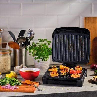 Russell Hobbs Гриль George Foreman прижимной Immersa Medium, 1300Вт, темп. режимов-1, съёмные пластины, металл, пластик, черный 28310-56 фото