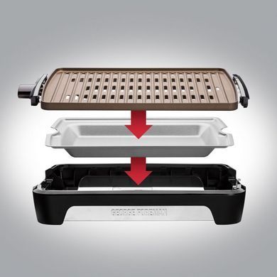 Гриль George Foreman 25850-56 Smokeless BBQ Grill, 1606 Вт, титаное напыление пластин, черный 25850-56 фото