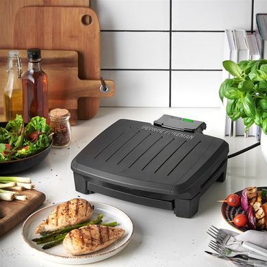 Russell Hobbs Гриль George Foreman прижимной Immersa Medium, 1300Вт, темп. режимов-1, съёмные пластины, металл, пластик, черный 28310-56 фото