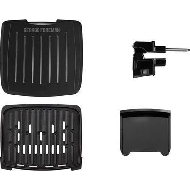 Russell Hobbs Гриль George Foreman прижимной Immersa Medium, 1300Вт, темп. режимов-1, съёмные пластины, металл, пластик, черный 28310-56 фото