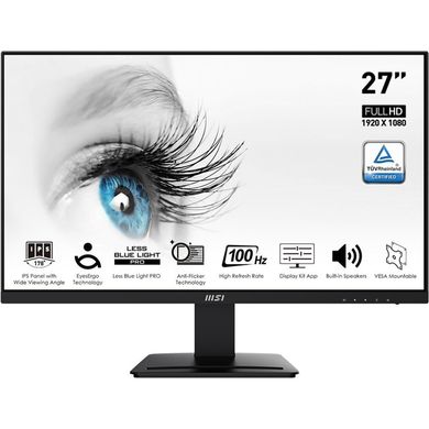 MSI Монитор 27" PRO MP273A D-Sub, HDMI, DP, MM, IPS, 100Hz, 4ms, sRGB 106% 9S6-3PB4CH-060 фото