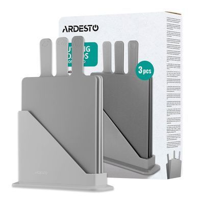 ARDESTO Набір дошок кухонних на підставці Ardesto Fresh, 3шт, 24.1х33х7.9см, пластик AR1403GRB фото
