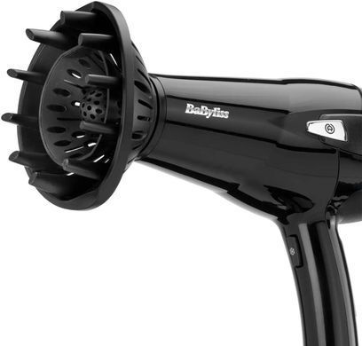 BaByliss Фен, 2000Вт, 3 режими, іоніз-я, хол. обдув, змотка шнура, чорний D374DE фото
