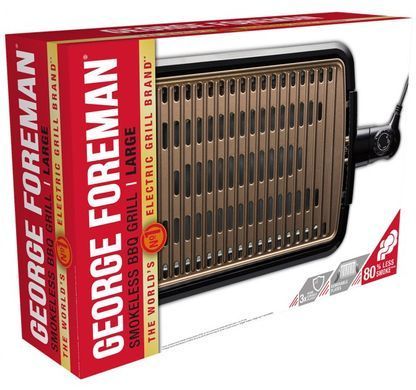 Гриль George Foreman 25850-56 Smokeless BBQ Grill, 1606 Вт, титаное напыление пластин, черный 25850-56 фото