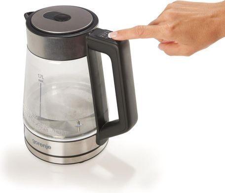 Gorenje Электрочайник 1.7л, 2,200 Вт, стекло, нерж K17TRG фото