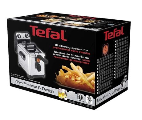Tefal Фритюрница Filtra Pro, 2400Вт, емкость-3л, механическое управл., от 150°C до 190°C нержавеющая сталь, черный FR510170 фото