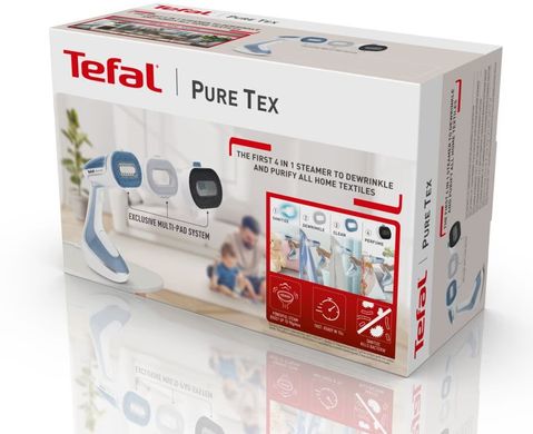 Отпариватель Tefal компактный Pure Tex , 1700Вт, 200мл, постоянный пар - 30гр, керам. подошва, голубой DT9531E0 фото