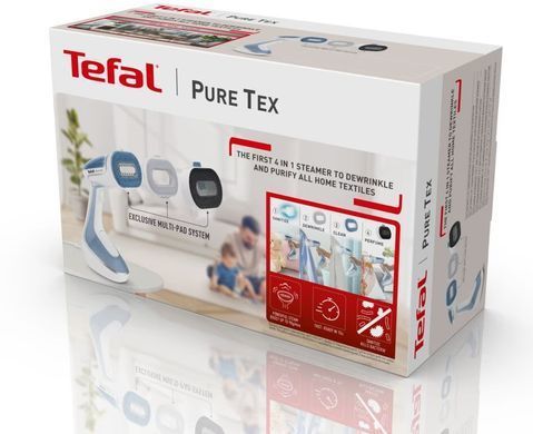 Tefal Отпариватель компактный Pure Tex , 1700Вт, 200мл, постоянный пар - 30гр, керам. подошва, голубой DT9531E0 фото