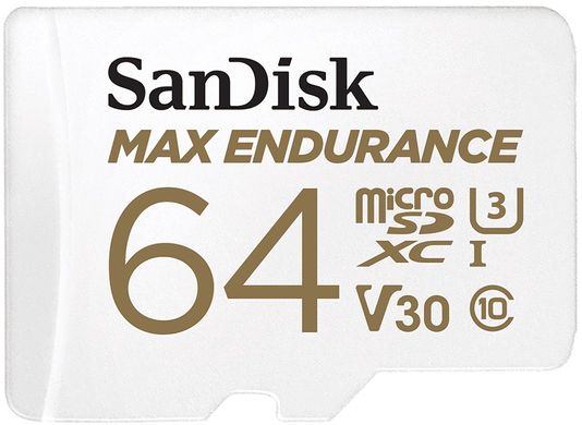 Карта пам'яті SanDisk microSD 64GB C10 UHS-I U3 V30 R100/W40MB/s Max Endurance SDSQQVR-064G-GN6IA фото