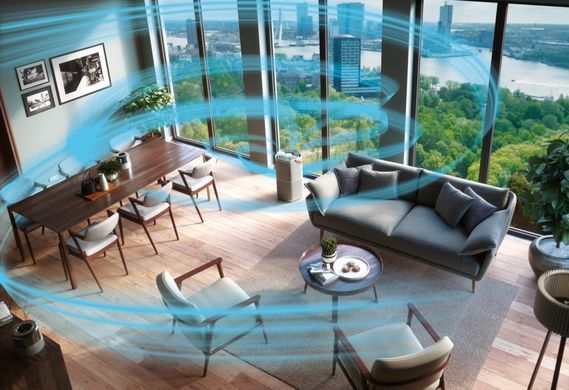 Electrolux Очисник повітря, 92м2, 442м3/год, дисплей, 5-и шаровий HEPA фільтр, Wi-Fi, 9 режимів, сірий