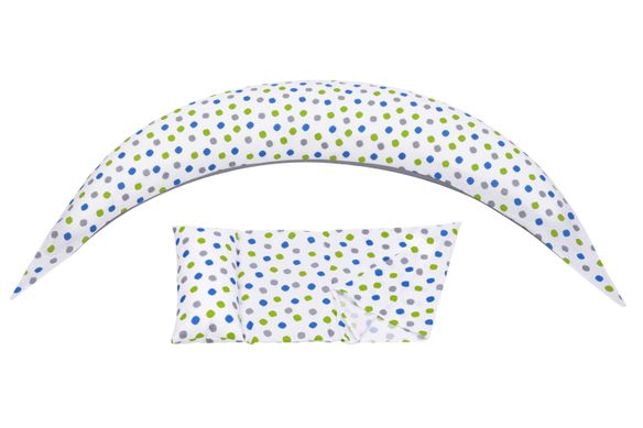 Набор аксессуаров для подушки Nuvita DreamWizard (наволочка,мини-подушка) Белый с точками NV7101DOTS фото