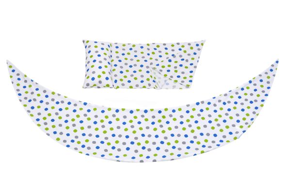 Набор аксессуаров для подушки Nuvita DreamWizard (наволочка,мини-подушка) Белый с точками NV7101DOTS фото