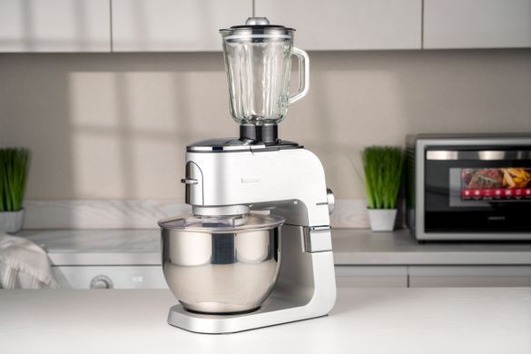 Кухонная машина Ardesto KMCH-K1500SS, 1500Вт, чаша-металл, корпус-металл, насадок-10, серебристо-серый KMCH-K1500SS фото