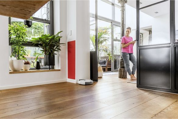 Karcher Робот-пылесос RCV 5, h=9.7см, влажная уборка, конт пыль -0.330л, вода -0.240л, автон. раб. до 120мин, белый 1.269-640.0 фото