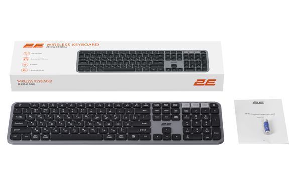 2E Клавіатура KS240 WL BT EN/UKR Grey 2E-KS240WG_UA фото