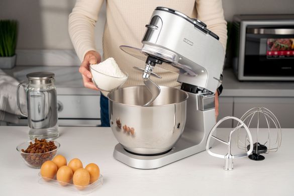 Кухонная машина Ardesto KMCH-K1500SS, 1500Вт, чаша-металл, корпус-металл, насадок-10, серебристо-серый KMCH-K1500SS фото