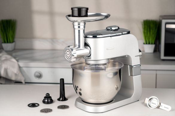 Кухонная машина Ardesto KMCH-K1500SS, 1500Вт, чаша-металл, корпус-металл, насадок-10, серебристо-серый KMCH-K1500SS фото