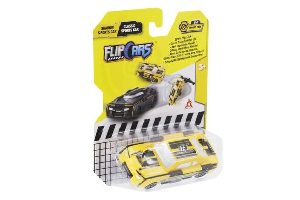 Машинка-трансформер Flip Cars 2 в 1 Спорткари, Чорний спорткар і Класичний спорткар EU463875B-04 фото