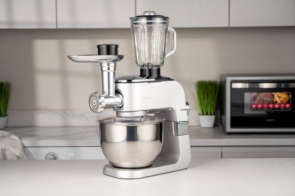 Кухонная машина Ardesto KMCH-K1500SS, 1500Вт, чаша-металл, корпус-металл, насадок-10, серебристо-серый KMCH-K1500SS фото