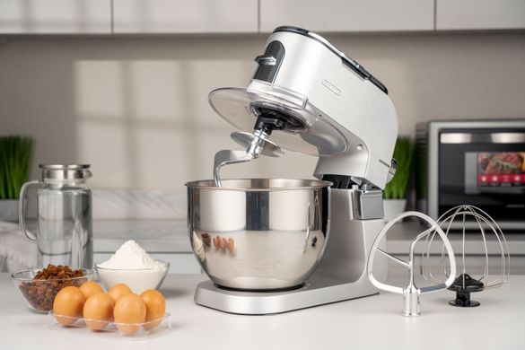 Кухонная машина Ardesto KMCH-K1500SS, 1500Вт, чаша-металл, корпус-металл, насадок-10, серебристо-серый KMCH-K1500SS фото