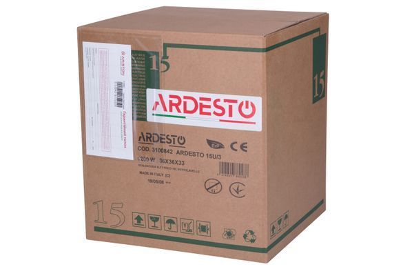 ARDESTO Водонагрівач електр. компакт, 15л, 1,2кВт, монтаж під мийкою, мех. кер-ння, B, Італія, біло-сірий