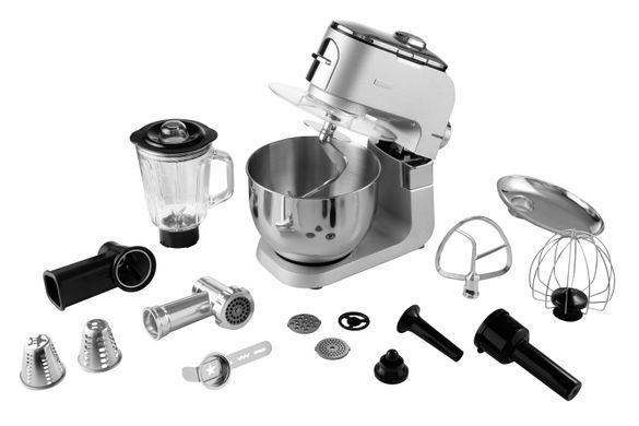 Кухонная машина Ardesto KMCH-K1500SS, 1500Вт, чаша-металл, корпус-металл, насадок-10, серебристо-серый KMCH-K1500SS фото