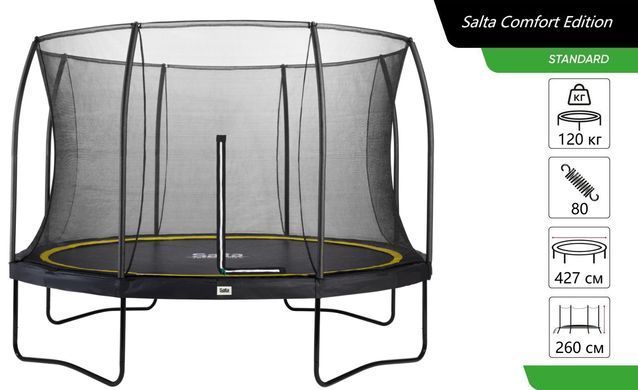 Батут Salta Comfort Edition круглый, 427см, черный 5078A фото