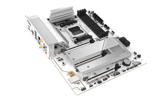SAPPHIRE Motherboard PURE B850A WIFI7 sAM5 B850 4xDDR5 M.2 HDMI DP WiFi BT ATX білий 52123-11-40G фото