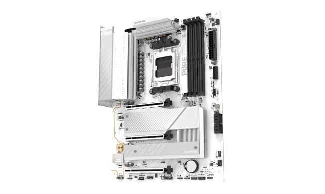 SAPPHIRE Motherboard PURE B850A WIFI7 sAM5 B850 4xDDR5 M.2 HDMI DP WiFi BT ATX білий 52123-11-40G фото