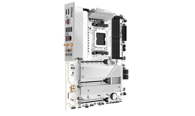SAPPHIRE Motherboard PURE B850A WIFI7 sAM5 B850 4xDDR5 M.2 HDMI DP WiFi BT ATX білий 52123-11-40G фото