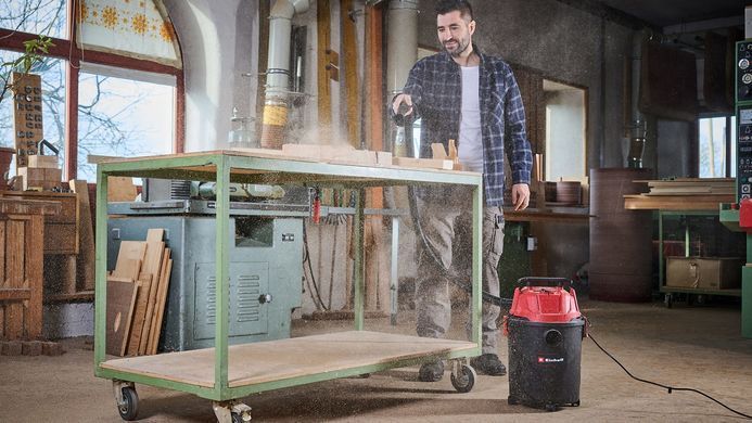 Einhell Пилосос професійний TC-VC 1820, 1250 Вт, пластик 20 л, 180 мбар, шланг 1.5 м, кабель 3 м, 3.6 кг 2342480 фото