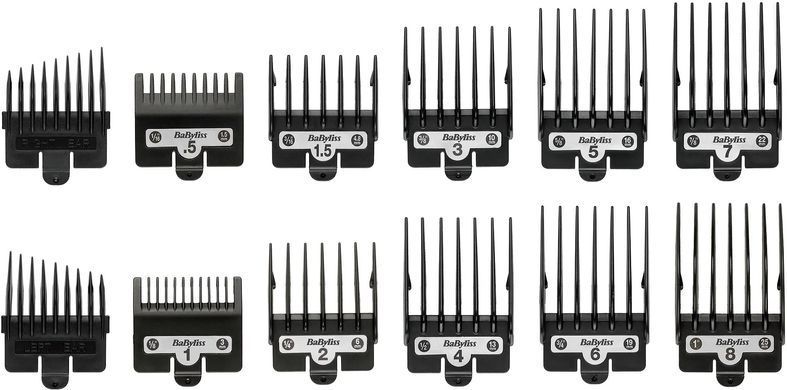 BaByliss Машинка для стрижки Super-X Metal Series, акум., насадок-12, быстрая заряд, сумка для хранения, сталь с графитовим покрытием, чорно-серебр. E991E фото