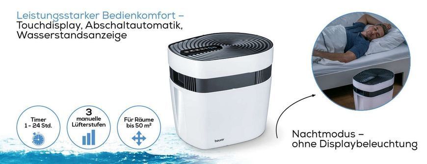 Beurer Очиститель воздуха Maremed, 50м2, 150м3/час, дисплей, белый
