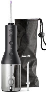 Philips Ирригатор Sonicare Cordless Power Flosser 3000 портативний, чаша 250 мл, чехол, 2 насадки , черный HX3826/33 фото