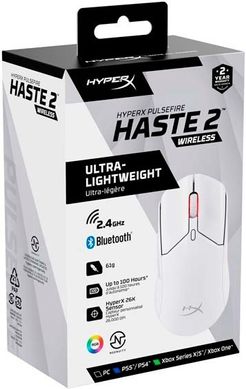 HyperX Миша Pulsefire Haste 2 WL, White 6N0A9AA фото