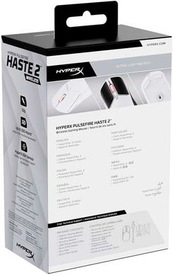 HyperX Миша Pulsefire Haste 2 WL, White 6N0A9AA фото