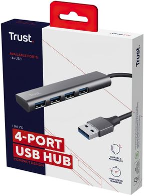 Trust USB-хаб Halyx 4-Port USB-A 3.2 Grey 24947_TRUST фото
