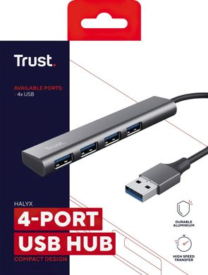 Trust USB-хаб Halyx 4-Port USB-A 3.2 Grey 24947_TRUST фото