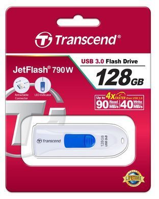 Transcend Накопитель 128GB USB 3.1 Type-A JetFlash 790 White TS128GJF790W фото