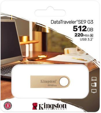 Kingston Накопитель 512GB USB 3.2 Type-A Gen1 DT SE9 G3 DTSE9G3/512GB фото