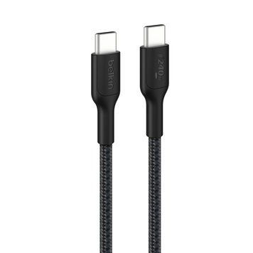 Belkin Кабель USB-C > USB-C заряджання/синхронізації 1м, 240Вт, Type-C, плетений, чорний CAB025HQ1MBK фото