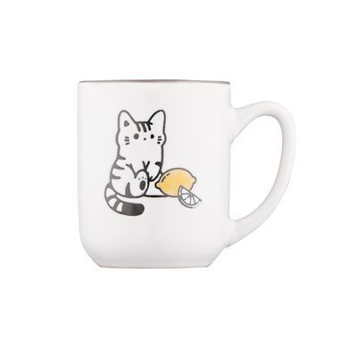 ARDESTO Чашка Cat, 380мл, керамика, бело-серый AR3055 фото