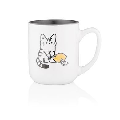 ARDESTO Чашка Cat, 380мл, керамика, бело-серый AR3055 фото