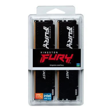 Kingston Пам'ять ПК DDR5 128GB KIT (64GBx2) 5600 FURY Beast KF556C40BBK2-128 фото
