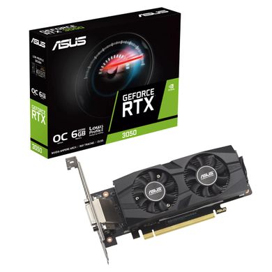ASUS Відеокарта GeForce RTX 3050 6GB GDDR6 OC low profile RTX3050-O6G-LP-BRK 90YV0KQ0-M0NA00 фото
