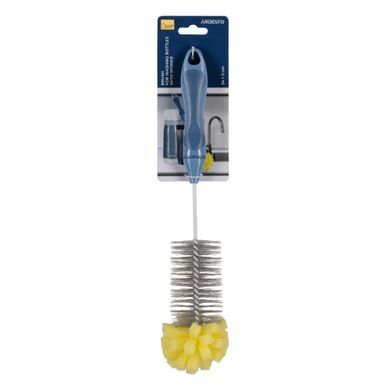 ARDESTO Щітка для миття пляшок з губкою ARDESTO Solid 34х5см, пластик, блакитний ARHK4203B фото